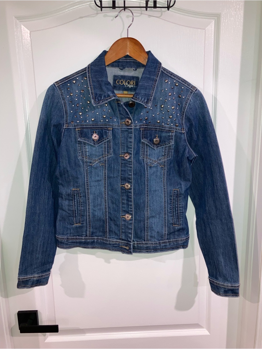 Colori Blue Studded Jean Jacket - size S